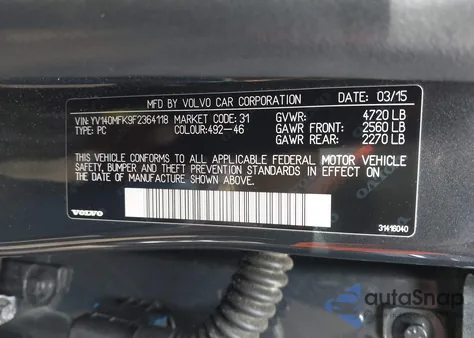 2015 Volvo S60 T5 Premier from USA, damaged, VIN YV140MFK9F2364118